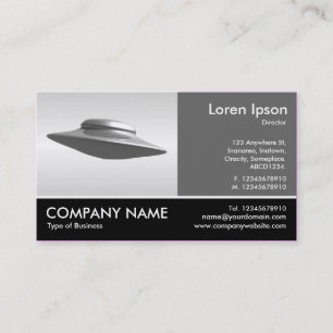 Footed Photo - 60pc Gray - Flying Saucer Business Card