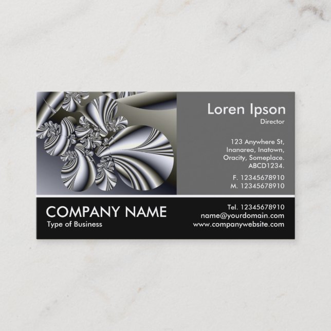 Footed Photo - 60pc Gray - Fractal Shells Business Card (Front)