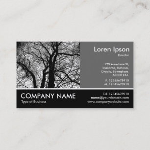 Footed Photo - 60pc Gray - High Contrast Tree Business Card