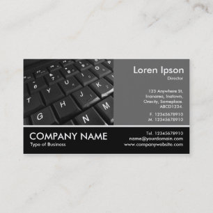 Footed Photo - 60pc Gray - Keyboard 02 Business Card