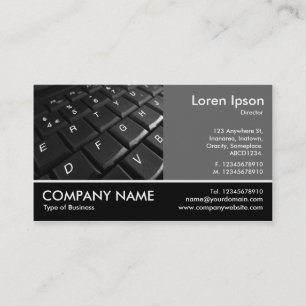 Footed Photo - 60pc Gray - Keyboard Business Card