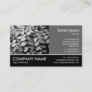 Footed Photo - 60pc Gray - Leaves Business Card