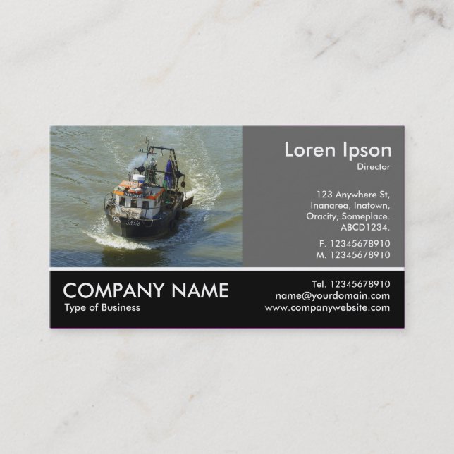 Footed Photo - 60pc Gray - Little Trawler Business Card (Front)