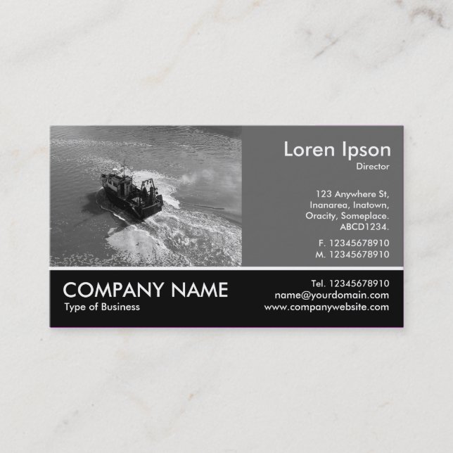 Footed Photo - 60pc Gray - Little Trawler Business Card (Front)