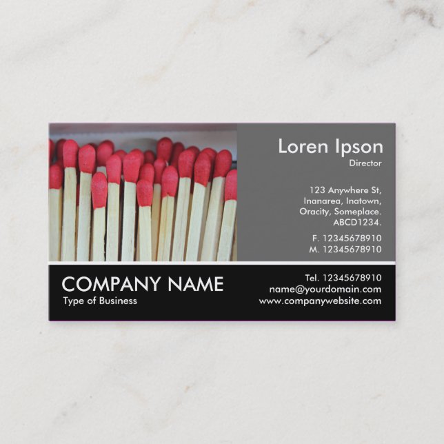 Footed Photo - 60pc Gray - Matches Business Card (Front)