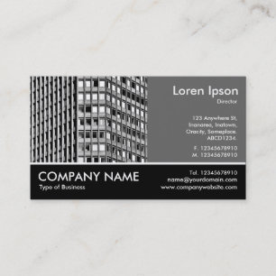 Footed Photo - 60pc Gray - Office Block Business Card