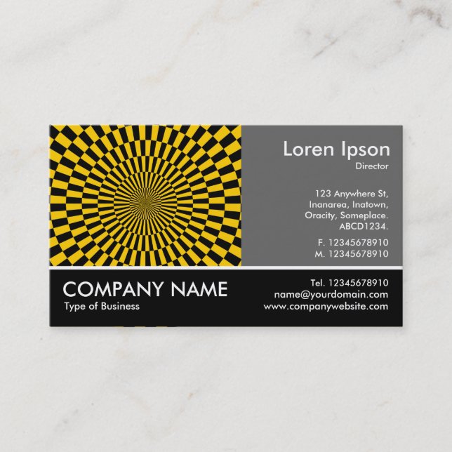Footed Photo - 60pc Gray - Op Art - Amber Business Card (Front)