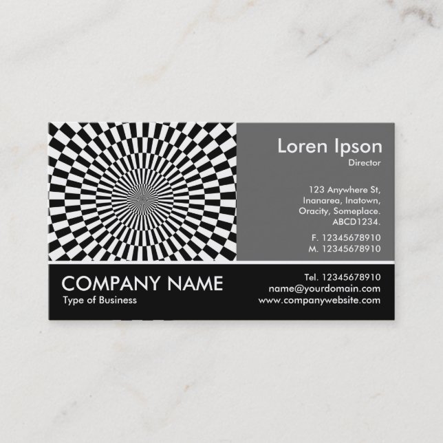 Footed Photo - 60pc Gray - Op Art Business Card (Front)