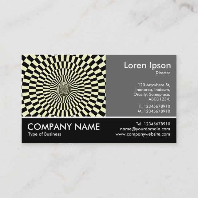 Footed Photo - 60pc Gray - Op Art - Cream Business Card (Front)