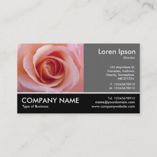 Footed Photo - 60pc Gray - Pink Rose Business Card