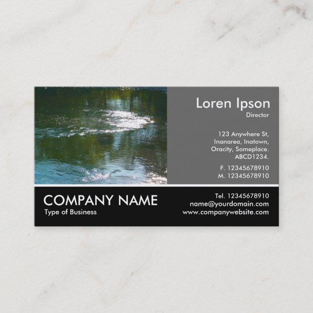 Footed Photo - 60pc Gray - River Business Card (Front)