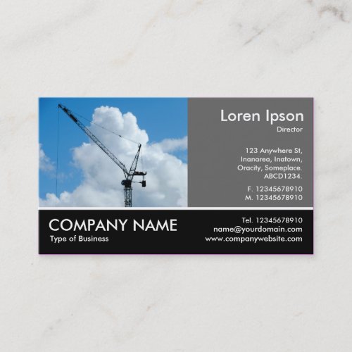 Footed Photo - 60pc Gray - Tower Crane Business Card