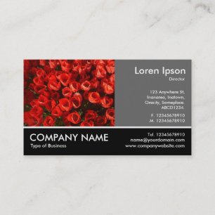 Footed Photo - 60pc Gray - Tulips Business Card