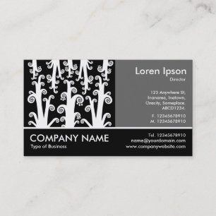 Footed Photo - 60pc Gray - Twirly Stalks Business Card