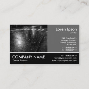 Footed Photo - 60pc Gray - Wet Autumn Road Business Card