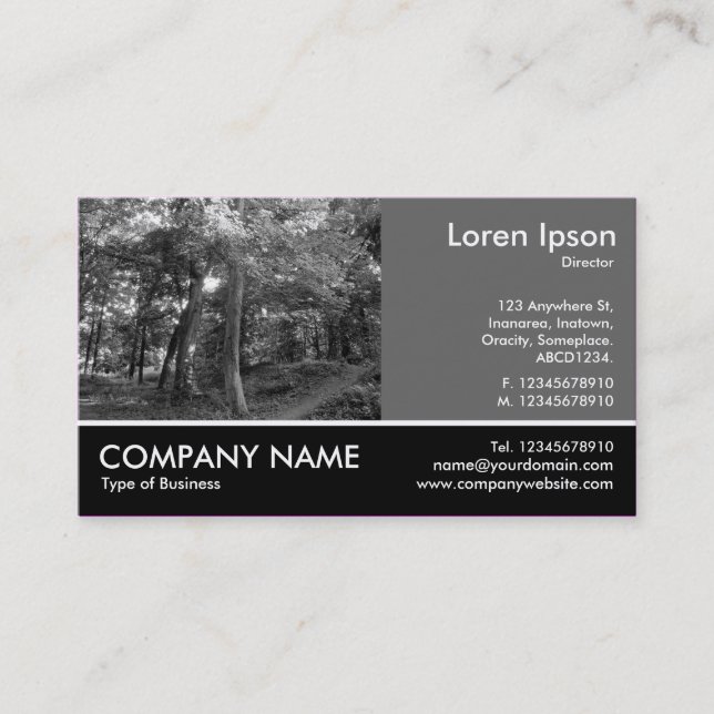 Footed Photo - 60pc Gray - Woodland Business Card (Front)