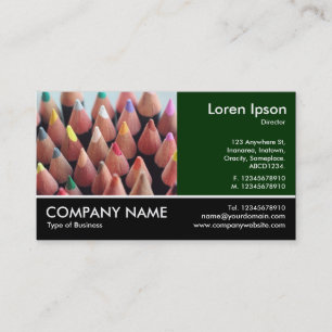 Footed Photo - Color Pencils Business Card