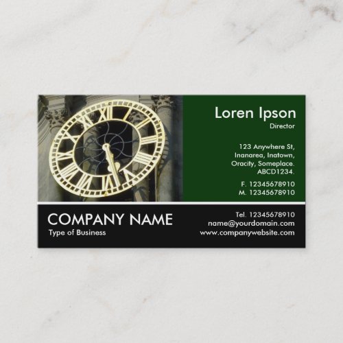 Footed Photo - Dk Green - City Hall Clock Cardiff Business Card Templates