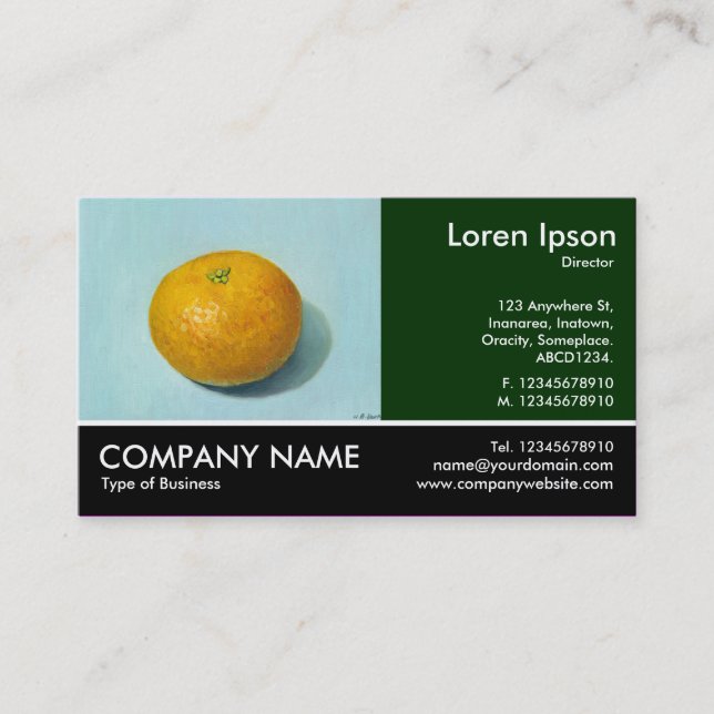 Footed Photo - Dk Green - Clementine (Painting) Business Card (Front)