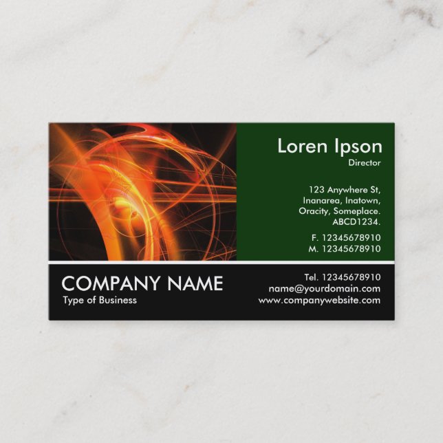 Footed Photo - Dk Green - Fractal Flame Business Card (Front)