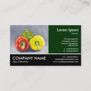 Footed Photo - Dk Green - Peppers (Painting) Business Card