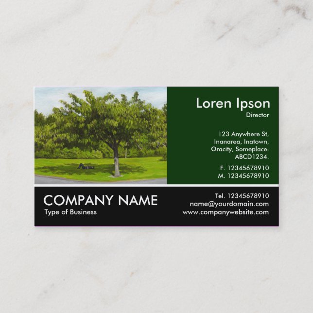 Footed Photo - Dk Green - Summer in the Park (Pain Business Card (Front)