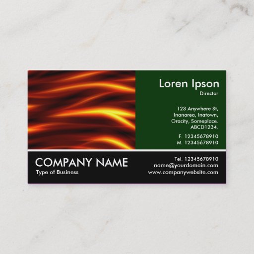 Customizable Footed Photo - Dk Green - Tongues of Fire Business Cards