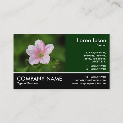 Footed Photo _ Geranium Business Card