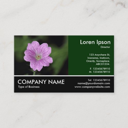 Footed Photo _ Geranium Endressii Business Card