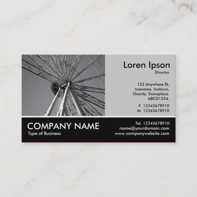 Footed Photo - Lt Gray - Bigwheel Contruction Business Card (Front)