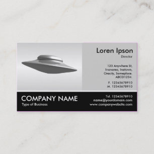 Footed Photo - Lt Gray - Flying Saucer Business Card