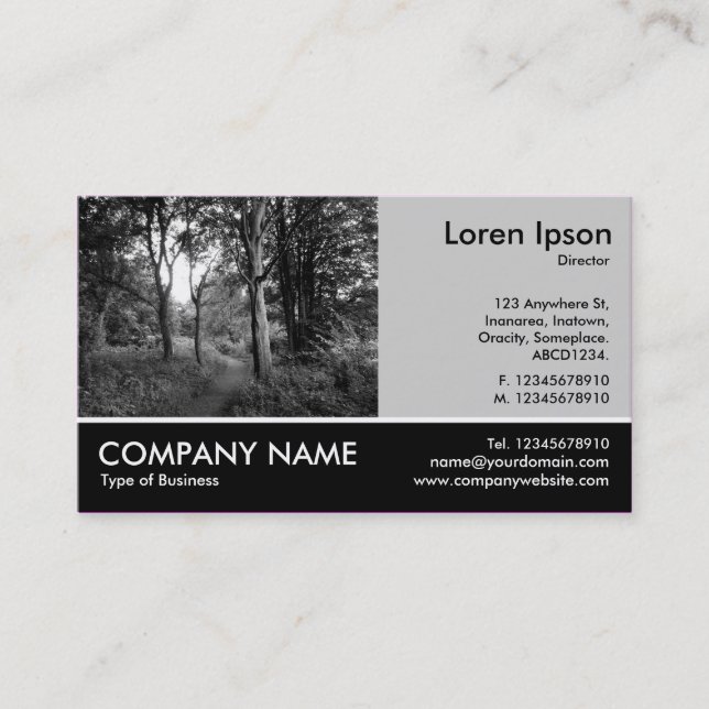 Footed Photo - Lt Gray - In the Woods Business Card (Front)