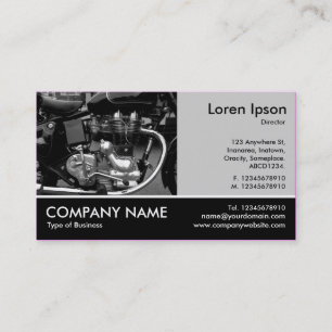 Footed Photo - Lt Gray - Motorbike Engine Business Card