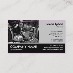 Footed Photo - Lt Gray - Motorbike Engine Business Card