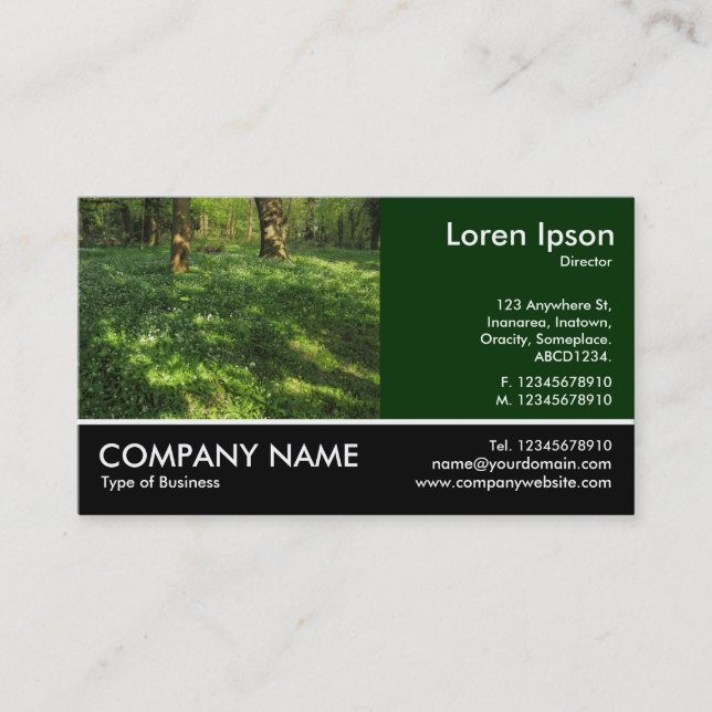 Footed Photo - Spring in the Woods Business Card (Front)