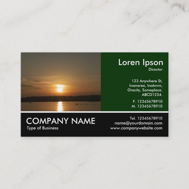 Footed Photo - Sunset over Cardiff Bay Business Card (Front)