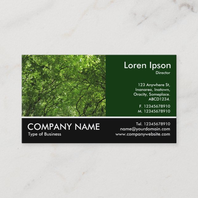 Footed Photo - Woodland Canopy Business Card (Front)