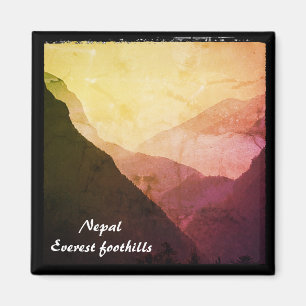 Foothill of Everest, vintage Himalayas, Nepal Magnet