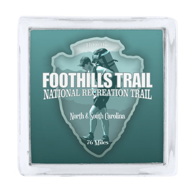 Foothills Trail (arrowhead T) Silver Finish Lapel Pin (Front)
