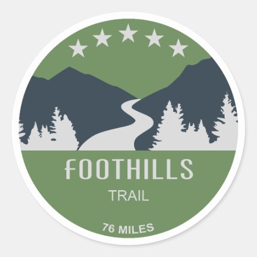 Foothills Trail North Carolina South Carolina Classic Round Sticker