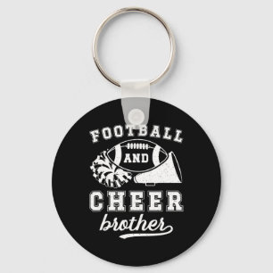 Footll And Cheer Brother Cheerleading And Footll B Keychain