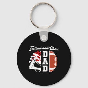 Footll And Cheer Dad Of Cheerleader And Footll Pla Keychain