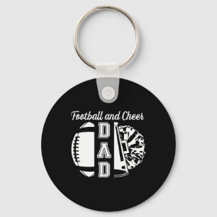 Footll And Cheer Dad Of Cheerleader And Footll Pla Keychain