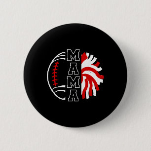 Footll And Cheer Mama Proud Footll And Cheerleadin Button