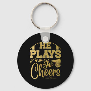 Footll And Cheer Mom And Cheer Dad A Cheerleading Keychain