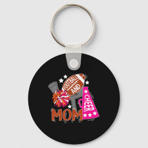 Footll And Cheer Mom Best Cheerleading And Footll Keychain