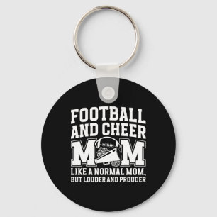 Footll And Cheer Mom Funny Cheerleading And Footll Keychain