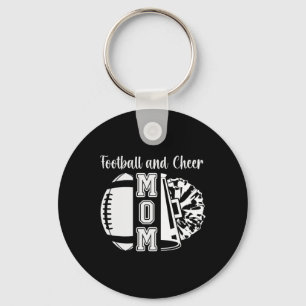 Footll And Cheer Mom Of Cheerleader And Footll Pla Keychain