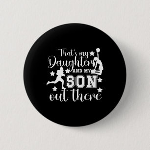 Footll And Cheer Mom Proud Cheerleading And Footll Button