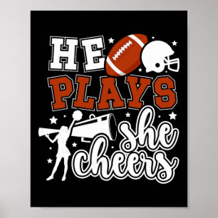 Footll And Cheer Mom Proud Cheerleading And Footll Poster